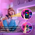 Casa si Gradina - Corpuri si surse de iluminat - Benzi LED - Kit banda LED MaGeCa® 5050 RGB, 10m, Control APP/Bluetooth/Telecomanda, Schimbare Culori Pe Ritmul Muzicii - Infinity.ro