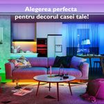 Casa si Gradina - Corpuri si surse de iluminat - Benzi LED - Kit banda LED MaGeCa® 5050 RGB, 10m, Control APP/Bluetooth/Telecomanda, Schimbare Culori Pe Ritmul Muzicii - Infinity.ro