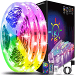 Casa si Gradina - Corpuri si surse de iluminat - Benzi LED - Kit banda LED MaGeCa® 5050 RGB, 10m, Control APP/Bluetooth/Telecomanda, Schimbare Culori Pe Ritmul Muzicii - Infinity.ro