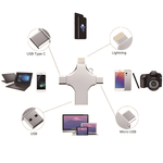 PC, gaming si accesorii - Periferice PC - Memorii USB - Stick de memorie metalic MaGeCa® 64 GB, Multi port 4 in 1, USB 3.0/ USB Type-C/ Lightning/ Micro-USB - Infinity.ro