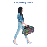 Jucarii, Copii si Bebe - Jucarii si jocuri - Jucarii de rol - Instrumente muzicale de jucarie - Set tobe electronice MaGeCa® cu pedale de picior, Design compact si portabil, 9 Pad-uri de tobe colorate, Silicon - Infinity.ro
