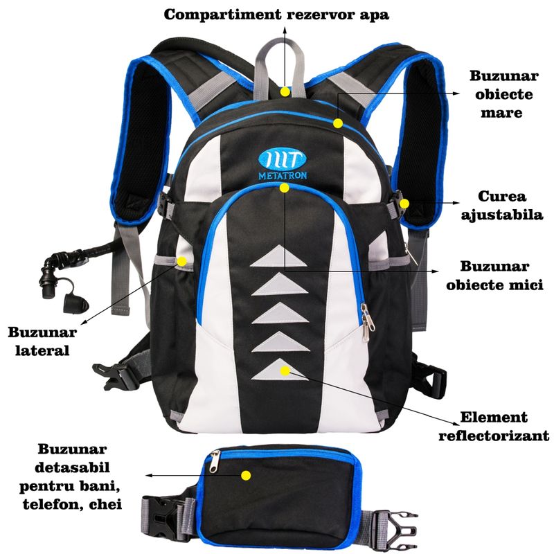 Sport si Outdoor - Articole de voiaj - Rucsacuri - Rucsac hidratare multifuncțional 17L cu rezervor de apa 2L - Infinity.ro
