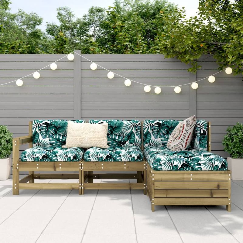 Casa si Gradina - Gradina si terasa - Mobilier exterior - Seturi mobila gradina - Set canapele de gradina, 4 piese, lemn de pin tratat - Infinity.ro