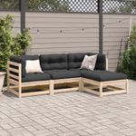 Casa si Gradina - Gradina si terasa - Mobilier exterior - Seturi mobila gradina - Set canapea de gradina, 4 piese, lemn masiv de pin - Infinity.ro