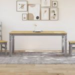 Casa si Gradina - Mobilier - Mese si birouri - Mese bucatarie si dining - Masa de sufragerie "Corona", gri 180x90x75 cm lemn masiv de pin - Infinity.ro