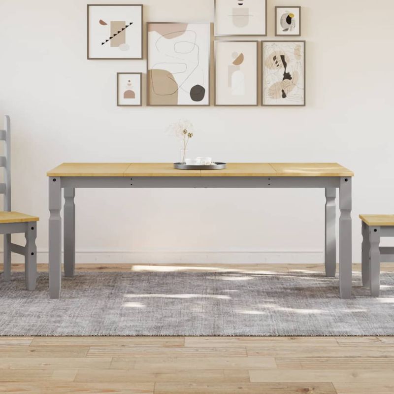 Casa si Gradina - Mobilier - Mese si birouri - Mese bucatarie si dining - Masa de sufragerie "Corona", gri 180x90x75 cm lemn masiv de pin - Infinity.ro