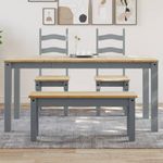 Casa si Gradina - Mobilier - Mese si birouri - Mese bucatarie si dining - Masa de sufragerie „Panama”, gri, 160x80x75 cm, lemn masiv pin - Infinity.ro
