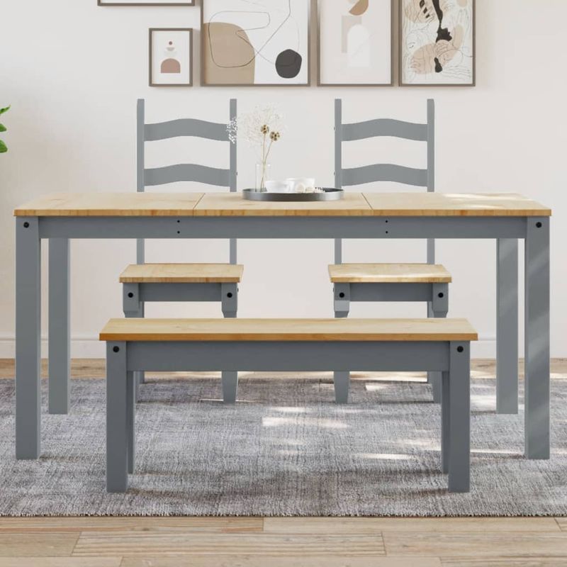 Casa si Gradina - Mobilier - Mese si birouri - Mese bucatarie si dining - Masa de sufragerie „Panama”, gri, 160x80x75 cm, lemn masiv pin - Infinity.ro