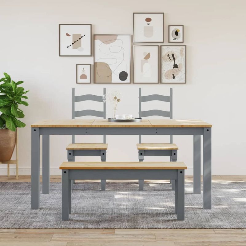 Casa si Gradina - Mobilier - Mese si birouri - Mese bucatarie si dining - Masa de sufragerie „Panama”, gri, 160x80x75 cm, lemn masiv pin - Infinity.ro