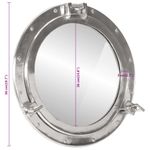 Casa si Gradina - Decoratiuni - Oglinzi - Oglinda hubloul de pus pe perete diametru 50 cm Aluminiu și Sticla, argintiu - Infinity.ro