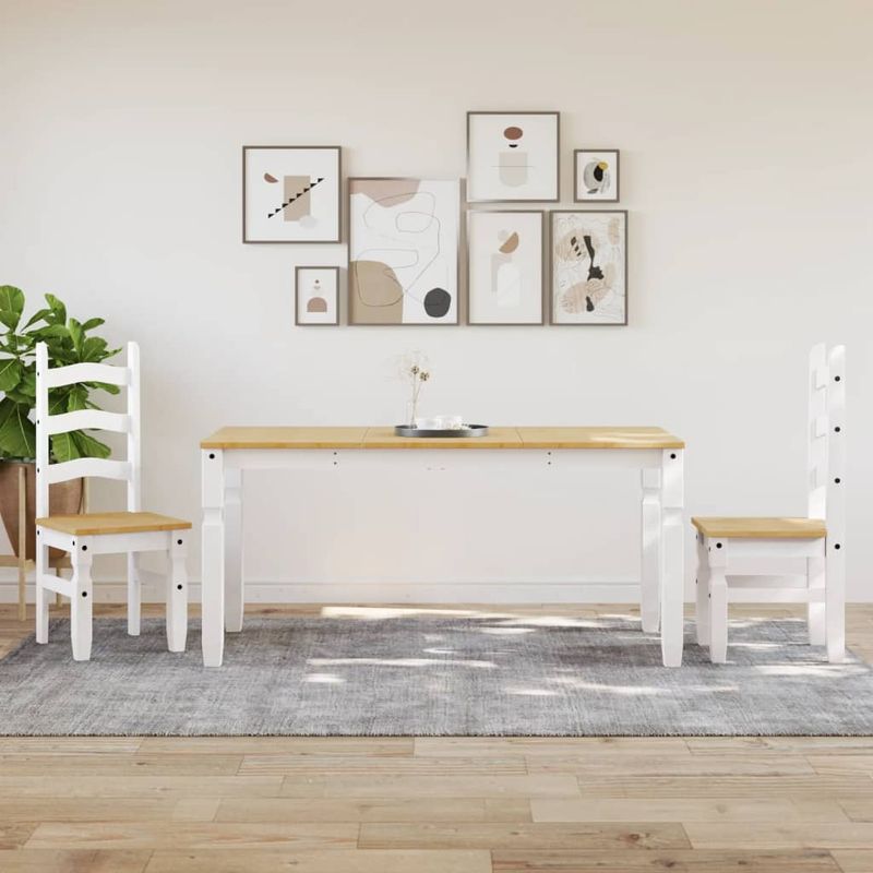 Casa si Gradina - Mobilier - Mese si birouri - Mese bucatarie si dining - Masa de sufragerie "Corona", alb 160x80x75 cm lemn masiv de pin - Infinity.ro