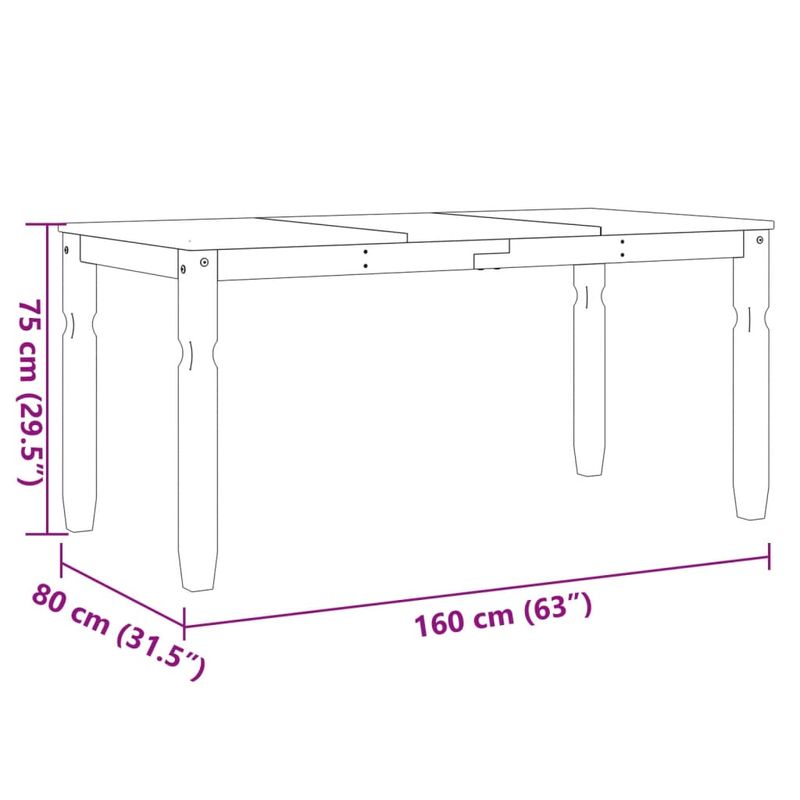 Casa si Gradina - Mobilier - Mese si birouri - Mese bucatarie si dining - Masa de sufragerie "Corona", alb 160x80x75 cm lemn masiv de pin - Infinity.ro