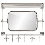 Casa si Gradina - Mobilier - Organizare si depozitare - Cuiere - Suport bagaj cu umerase/oglinda, montat pe perete, aluminiu - Infinity.ro