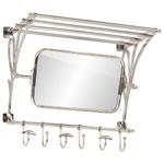 Casa si Gradina - Mobilier - Organizare si depozitare - Cuiere - Suport bagaj cu umerase/oglinda, montat pe perete, aluminiu - Infinity.ro