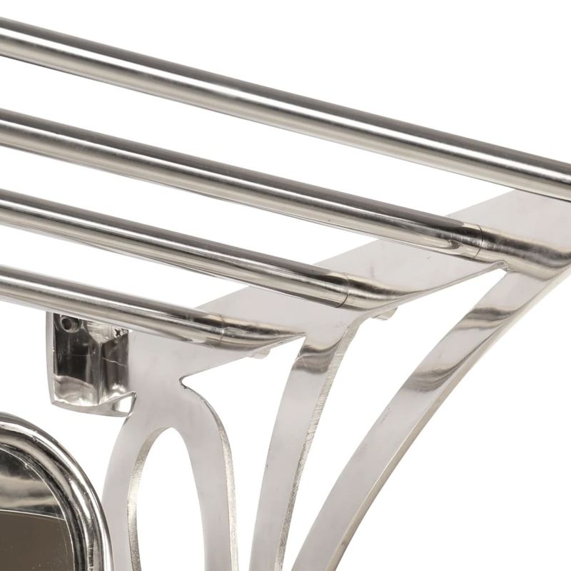 Casa si Gradina - Mobilier - Organizare si depozitare - Cuiere - Suport bagaj cu umerase/oglinda, montat pe perete, aluminiu - Infinity.ro