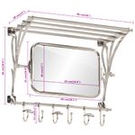 Casa si Gradina - Mobilier - Organizare si depozitare - Cuiere - Suport bagaj cu umerase/oglinda, montat pe perete, aluminiu - Infinity.ro