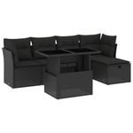 Casa si Gradina - Gradina si terasa - Mobilier exterior - Seturi mobila gradina - Set mobilier de gradina cu perne, 6 piese, negru, poliratan - Infinity.ro