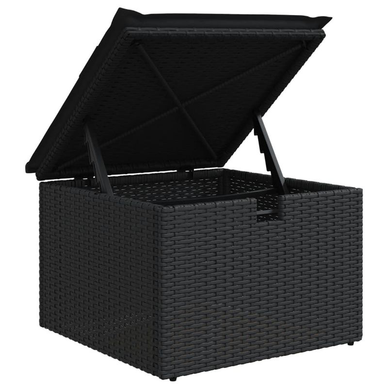 Casa si Gradina - Gradina si terasa - Mobilier exterior - Seturi mobila gradina - Set mobilier de gradina cu perne, 6 piese, negru, poliratan - Infinity.ro