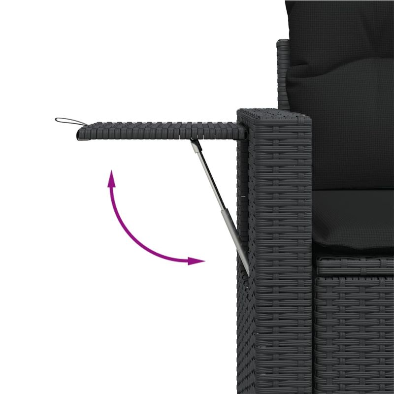 Casa si Gradina - Gradina si terasa - Mobilier exterior - Seturi mobila gradina - Set mobilier de gradina cu perne, 6 piese, negru, poliratan - Infinity.ro