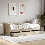 Casa si Gradina - Mobilier - Paturi si accesorii - Paturi - Cadru pat cu sertare, stejar sonoma, 90x190 cm, lemn prelucrat - Infinity.ro