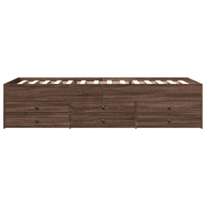 Casa si Gradina - Mobilier - Paturi si accesorii - Paturi - Cadru pat cu sertare stejar maro 100x200 cm lemn prelucrat - Infinity.ro