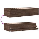 Casa si Gradina - Mobilier - Paturi si accesorii - Paturi - Cadru pat cu sertare stejar maro 100x200 cm lemn prelucrat - Infinity.ro