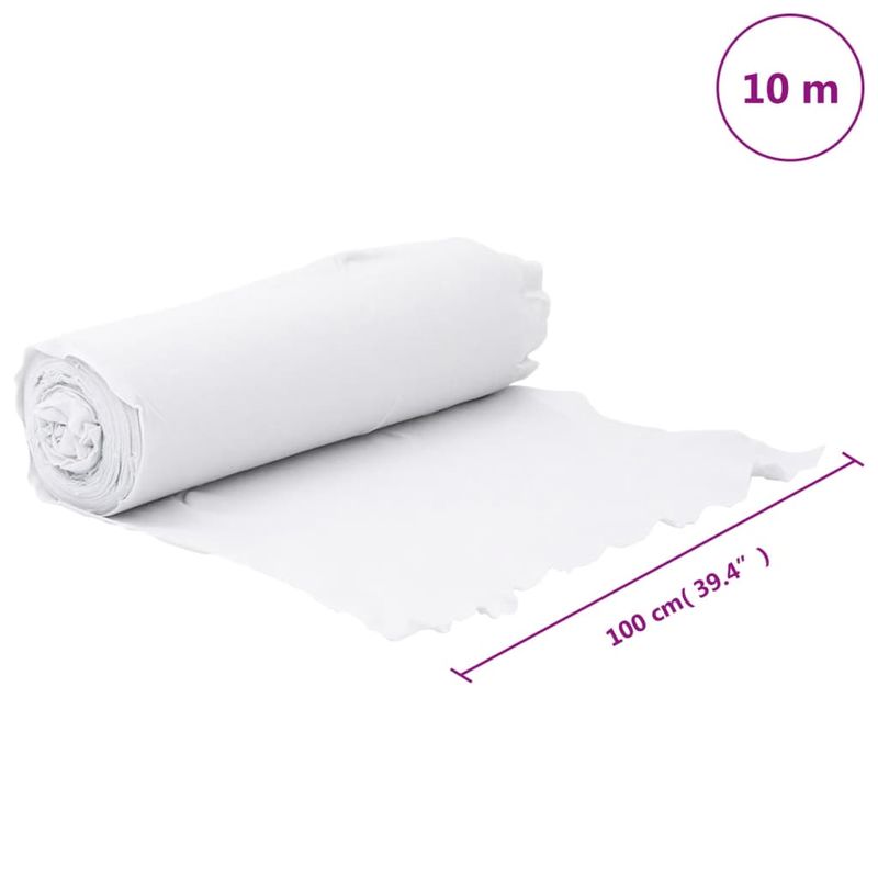 Casa si Gradina - Gradinarit si plante - Sere si solarii - Membrana geotextila, alb, 1 x 10 m, fibra de poliester, mărime 10 m (100 gsm) - Infinity.ro