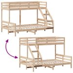 Casa si Gradina - Mobilier - Paturi si accesorii - Paturi - Pat supraetajat, 80x200/140x200 cm, lemn masiv de pin - Infinity.ro