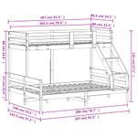 Casa si Gradina - Mobilier - Paturi si accesorii - Paturi - Pat supraetajat, 80x200/140x200 cm, lemn masiv de pin - Infinity.ro