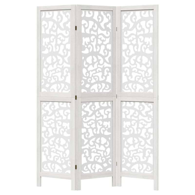 Casa si Gradina - Decoratiuni - Pereti despartitori si paravane - Paravan camera 3 panouri, alb, lemn masiv paulownia - Infinity.ro