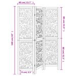 Casa si Gradina - Decoratiuni - Pereti despartitori si paravane - Paravan camera 3 panouri, alb, lemn masiv paulownia - Infinity.ro