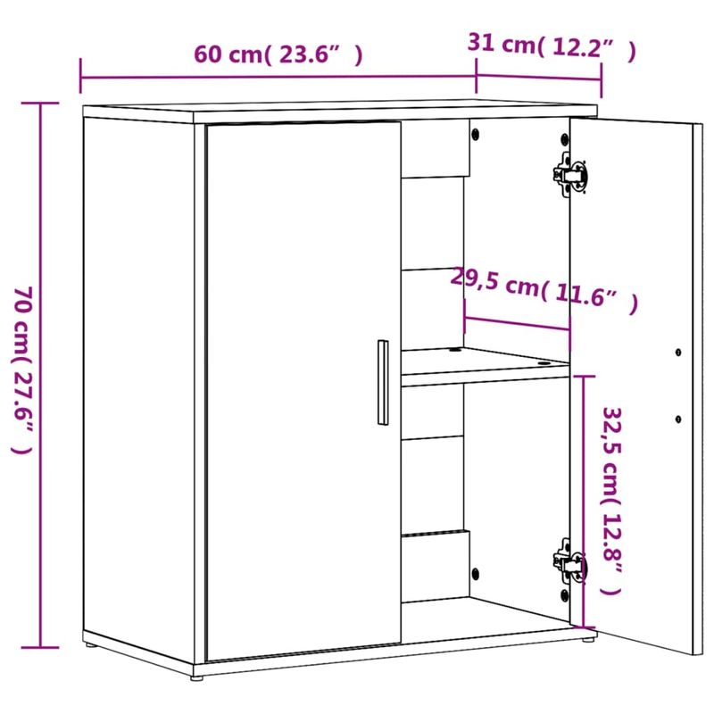 Casa si Gradina - Mobilier - Comode si corpuri - Comode - Dulap, stejar fumuriu, 60x31x70 cm, lemn prelucrat - Infinity.ro