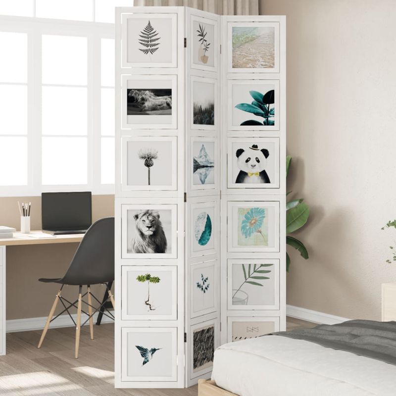 Casa si Gradina - Decoratiuni - Pereti despartitori si paravane - Paravan camera 3 panouri, alb, lemn masiv paulownia - Infinity.ro