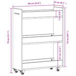 Casa si Gradina - Mobilier - Dulapuri si sifoniere - Dulapuri - Dulap cu roti, negru, 60x22x79 cm, lemn prelucrat - Infinity.ro