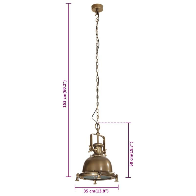 Casa si Gradina - Corpuri si surse de iluminat - Lustre si pendule - Corp de iluminat suspendat, 35x35x153 cm, aluminiu, alamă - Infinity.ro