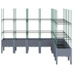 Casa si Gradina - Gradinarit si plante - Plante si ghivece - Ghivece si suporturi - Jardiniera de gradina cu spalier, gri, 200x160x142,5 cm, PP - Infinity.ro