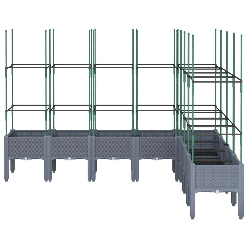 Casa si Gradina - Gradinarit si plante - Plante si ghivece - Ghivece si suporturi - Jardiniera de gradina cu spalier, gri, 200x160x142,5 cm, PP - Infinity.ro