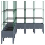 Casa si Gradina - Gradinarit si plante - Plante si ghivece - Ghivece si suporturi - Jardiniera de gradina cu spalier, gri, 200x160x142,5 cm, PP - Infinity.ro