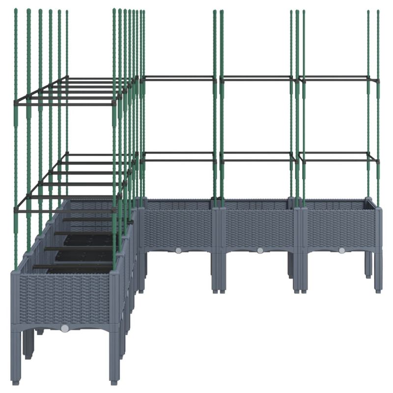 Casa si Gradina - Gradinarit si plante - Plante si ghivece - Ghivece si suporturi - Jardiniera de gradina cu spalier, gri, 200x160x142,5 cm, PP - Infinity.ro