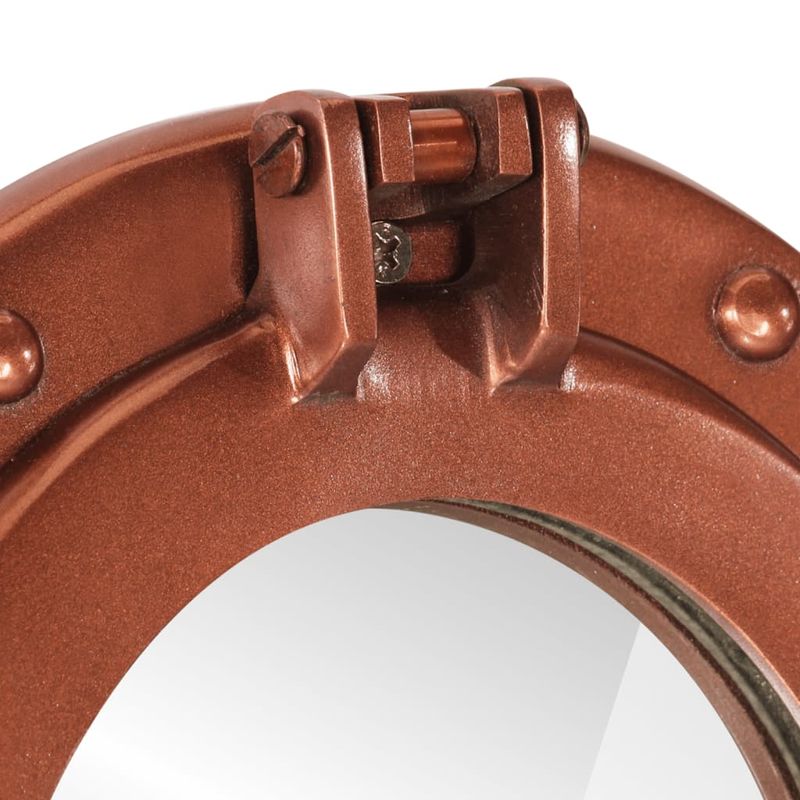 Casa si Gradina - Decoratiuni - Oglinzi - Oglinda hublou de perete diametru 38cm aluminiu și sticla, cupru - Infinity.ro