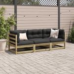 Casa si Gradina - Gradina si terasa - Mobilier exterior - Seturi mobila gradina - Set canapea de gradina, 3 piese, lemn de pin tratat - Infinity.ro