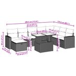 Casa si Gradina - Gradina si terasa - Mobilier exterior - Seturi mobila gradina - Set mobilier de gradina cu perne, 9 piese, negru, poliratan - Infinity.ro