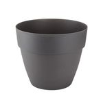 Casa si Gradina - Gradinarit si plante - Plante si ghivece - Ghivece si suporturi - Ghiveci Dracula, din plastic, cu suport scurgere, interior sau exterior, rotund, antracit, 30 x 26 cm - Infinity.ro