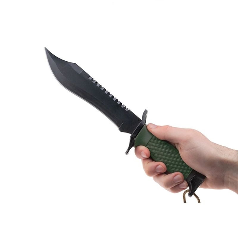 Casa si Gradina - Bucatarie si vesela - Vesela si tacamuri - Cutite si seturi de cutite - Cutit tactic, IdeallStore®, Military Rambo, 30.7 cm, Verde - Infinity.ro