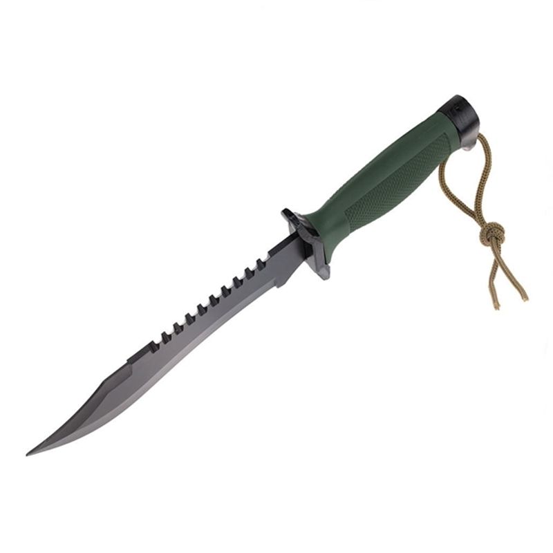 Casa si Gradina - Bucatarie si vesela - Vesela si tacamuri - Cutite si seturi de cutite - Cutit tactic, IdeallStore®, Military Rambo, 30.7 cm, Verde - Infinity.ro