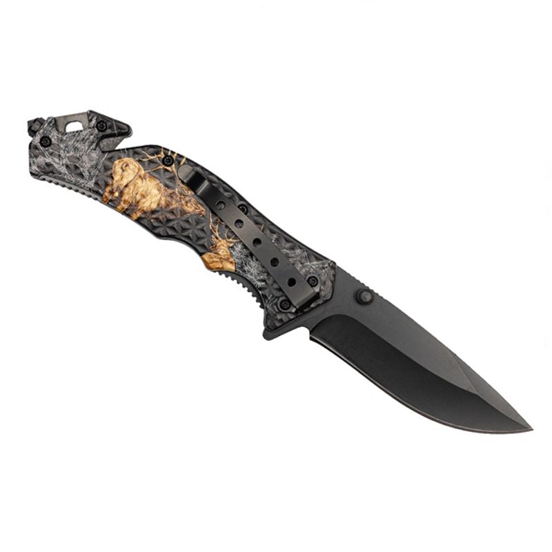 Casa si Gradina - Bucatarie si vesela - Vesela si tacamuri - Cutite si seturi de cutite - Briceag salvare, IdeallStore®, Hunting Deer, 21 cm, Otel inoxidabil - Infinity.ro