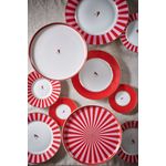 Casa si Gradina - Bucatarie si vesela - Vesela si tacamuri - Farfurii si boluri - Farfurie din portelan Love Birds Stripes rosie 26.5cm - Infinity.ro