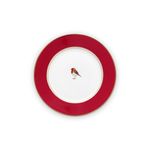 Casa si Gradina - Bucatarie si vesela - Vesela si tacamuri - Farfurii si boluri - Farfurie din portelan Love Birds rosie 17cm - Infinity.ro