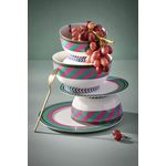 Casa si Gradina - Bucatarie si vesela - Vesela si tacamuri - Farfurii si boluri - Bol din portelan Chique Stripes Pink-Green 15.5cm - Infinity.ro