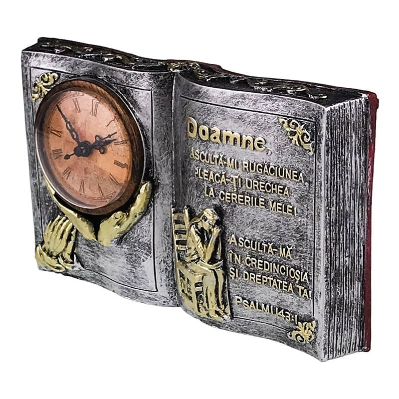 Casa si Gradina - Decoratiuni - Ceasuri - Ceas de masa, In forma de carte cu citat religios, 24 cm, 1693H - Infinity.ro